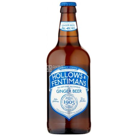 Hollows & Fentimans Ginger Beer, Напиток слабоалкогольный газированный, 0,5 л