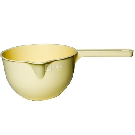 Kitchen ladle, plastic, yellow, 1.5 l