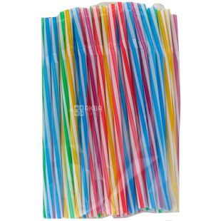 4HoReCa, Трубочки коктейльні з гофрою, 100 шт., 24 см, люмінісцентні, кольорові, пластикові
