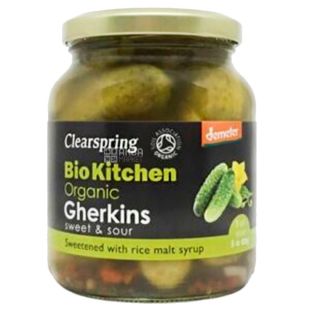 Clearspring, Корнишоны кисло-сладкие, Bio Kitchen, 350 г