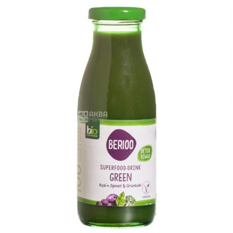 Juice juice Asai, Spinach and Green Cauliflower Organic 250ml, Berioo