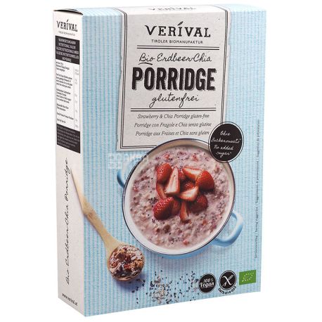 Oatmeal with strawberry and Chia seeds organic 350g, Verival