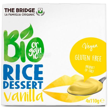 The Bridge, Десерт органический рисовый с ванилью, 4 x 110 г