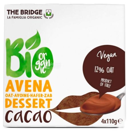 The Bridge, Organic Oat Dessert with Cocoa, 4 x 110 g