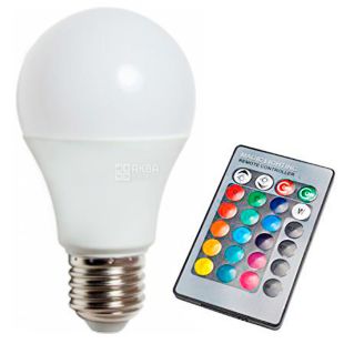 Lemanso, Лампа светодиодная LM736, цоколь E27, 3W, 85-230 V, свечение RGB, 210 lm, с пультом управления