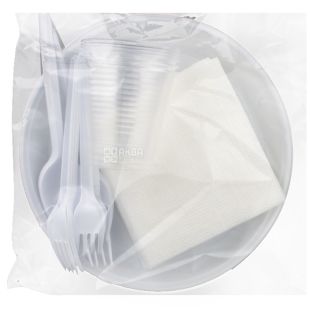 Альфа Пак, Набор одноразовой посуды, на 6 персон, 1 шт.