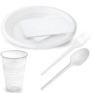 Альфа Пак, Набор одноразовой посуды, на 6 персон, 1 шт.