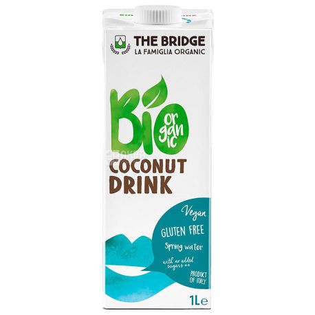  The Bridge, Coconut drink, 1 л, Брідж, Напій кокосовий, без цукру і глютену