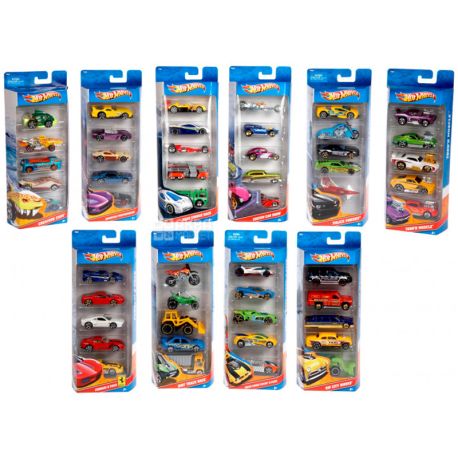 Hot Wheels, Toy set, base cars, children from 3 years, 5 pcs.