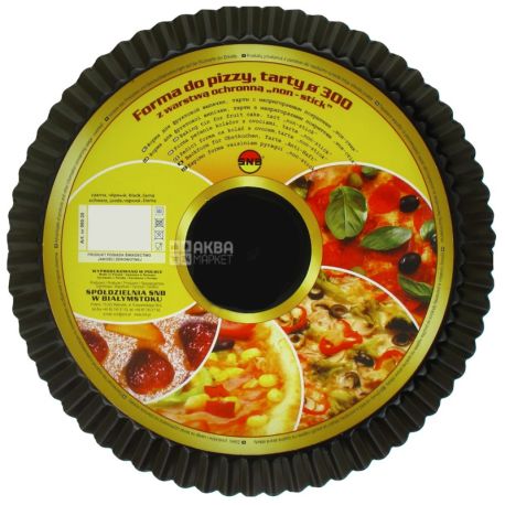 SNB, Форма для пиццы, Антипригарное покрытие, Черная, 30 см