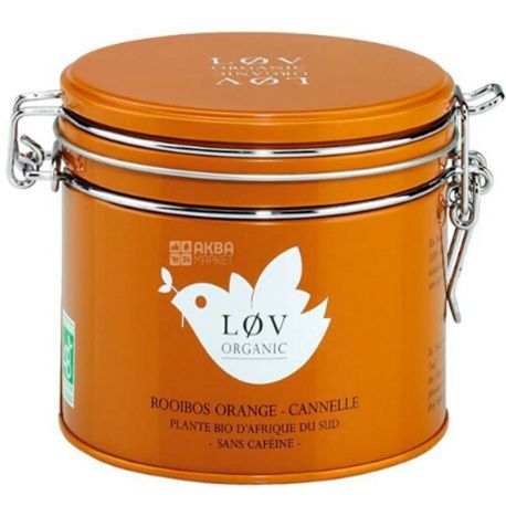 LoV Organic, Orange-Cinnamon, 100 г, Чай Лов Органік, Апельсин-кориця, Органічний ройбуш, ж/б