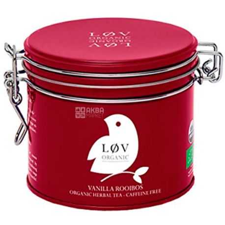 LoV Organic, Vanilla, 100 г, Чай Лов Органік, Ваніль, Органічний ройбуш, ж/б