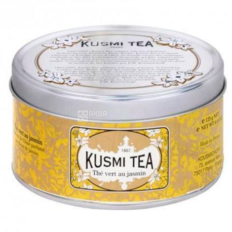 Kusmi Tea, Jasmine, 125 г, Чай Кусмі Ті, Жасмин, зелений, ж/б