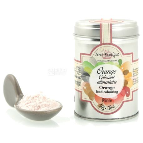 Terre Exotique, Краситель пищевой натуральный, оранжевый, 50 г