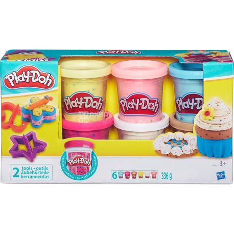 Hasbro, Набір пластиліну Play-Doh Конфетті, 6 кольорів, 336 г