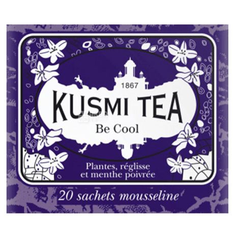 Kusmi Tea, Be Cool, 20 пак. х 2,2 г, Чай Кусми Ти, Будьте спокойны, травяной