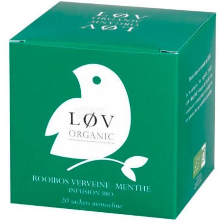 LoV Organic, Tea Rooibos organic Verbena-Mint, 20x2.2 g