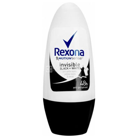 Rexona Invisible on black and white, Female deodorant roll-on, 50 ml