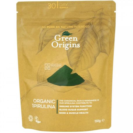Green Origins, Порошок из спирулины органический, 150 г