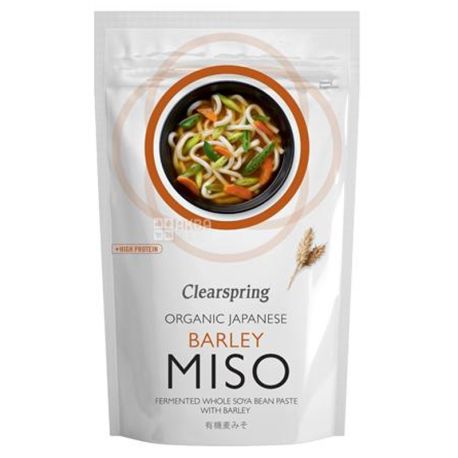 Clearspring Miso, 300 г, Макароны, Паста Клиерспринг Мисо, c пророщенным ячменем, органическая 