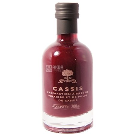 A L'Olivier, Black Currant Puree Vinegar, 200 ml