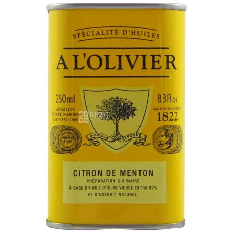 A L'Olivier, Олія оливкова екстра-вірджин з лимоном із Ментона, 250 мл