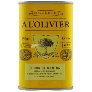 A L'Olivier, Масло оливковое экстра-Вирджин с лимоном с Ментона, 250 мл