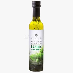 A L'Olivier, Масло оливковое Extra Virgin, с базиликом, органическое, 0,25 л