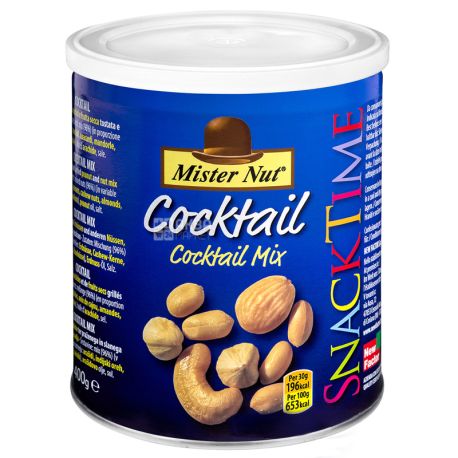 Mister Nut, Орехи, Микс Коктейль, фундук, кешью, миндаль, арахис, 400 г