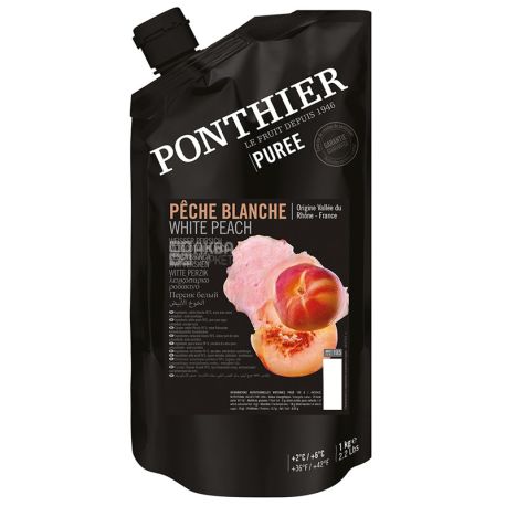 Ponthier, Пюре Белый персик охлажденное, 1 кг