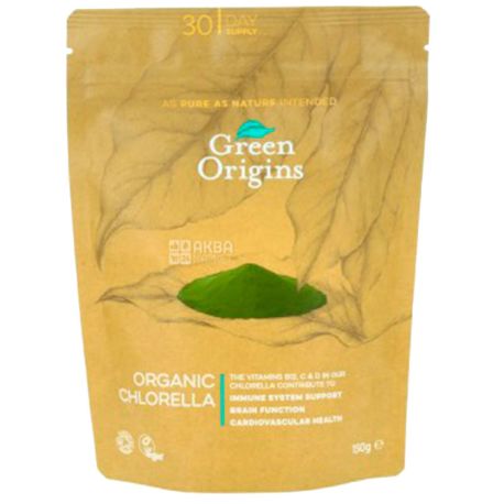 Green Origins, Органический порошок из хлореллы, 150 г