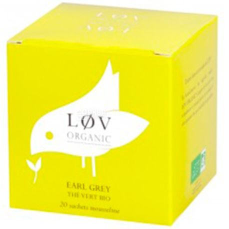 LoV Organic, Earl Grey, 20 пак., Чай Лов Органік, Ерл Грей, Зелений органічний