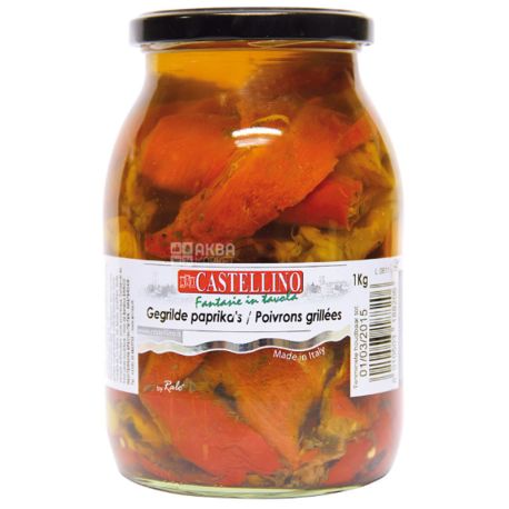 Castellino, Перец-гриль красный и желтый, в масле, 1 кг 