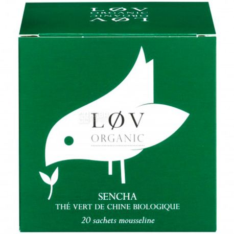 LoV Organic, Sencha, 20 пак., Чай Лов Органік, Сенча, Зелений органічний