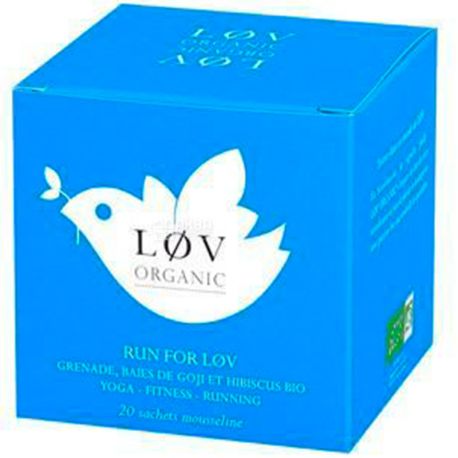 LoV Organic, Run For Lov, 20 пак., Чай Лов Органік, Біжи заради любові, Фруктовий органічний