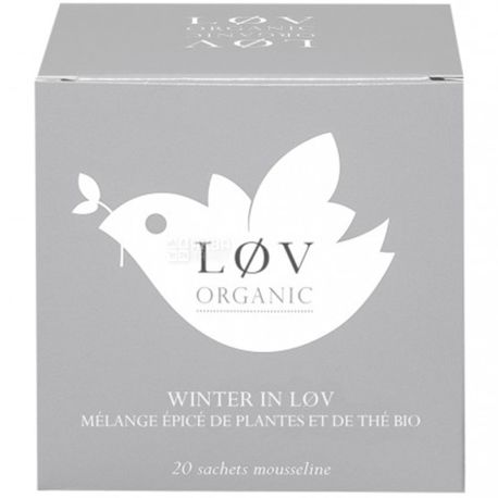LoV Organic, Winter in Lov, 20 пак., Чай Лов Органик, Зима в любви, Черный органический