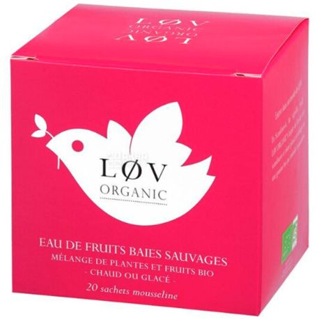LoV Organic, Wild Berry, 20 пак., Чай Лов Органик, Дикая ягода, Фруктовый органический