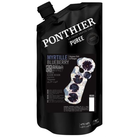 Ponthier, mashed blueberry chilled, 1 kg