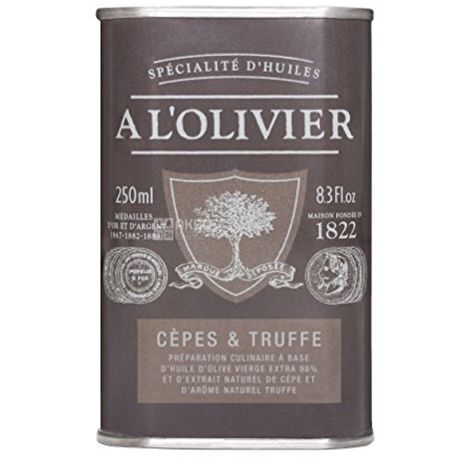 A L'Olivier, Extra Virgin Olive Oil with black truffle, 250 ml