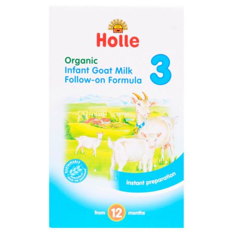 Holle, Суміш дитяча з козячого молока №3, органічна, з 12 місяців, 400 г