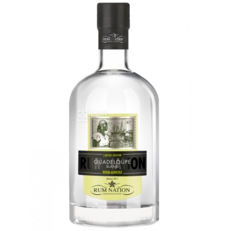 Rum Nation Guadeloupe Blanc, Ром белый крепкий, 0,7 л