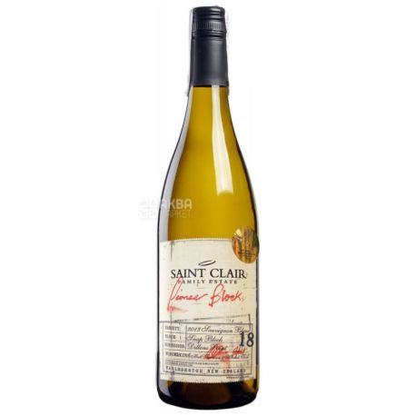 Saint Clair, Sauvignon Blanc Pioneer Block, Вино белое сухое, 0,75 л