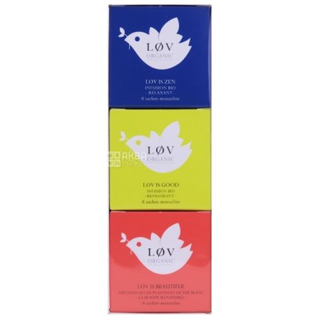 LØV Organic, Подарочный набор чая Løv is, фрукты, пакетированный, 18 шт. *2,2 г