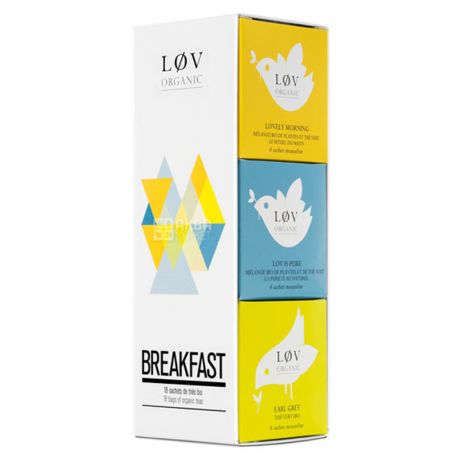 LØV Organic, Подарунковий набір чаю Breakfast, фрукти, прянощі, пакетований, 18 шт. *2,2 г