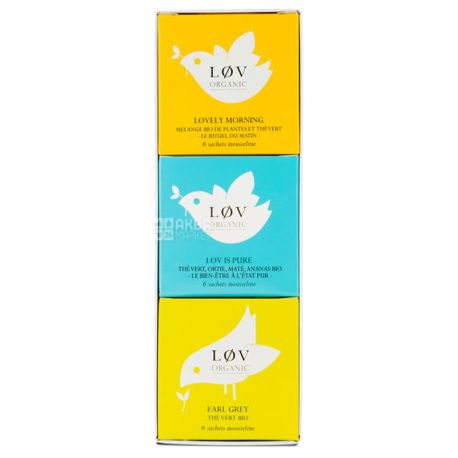 LØV Organic, Подарочный набор чая Breakfast, фрукты, пряности, пакетированный, 18 шт. *2,2 г