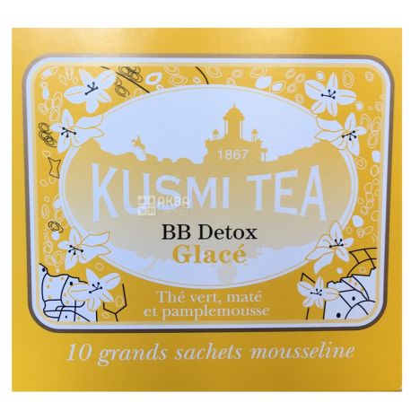 Kusmi Tea, BB-Detox,10 пак. х 9 г, Чай Кусми Ти, ББ-Детокс, зеленый, с цветочным букетом