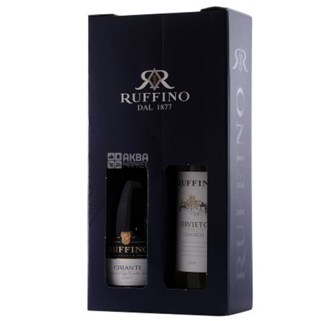 Ruffino Chianti - Orvieto, Червоне і біле сухе вино, 1,5 л, подарунковий набір
