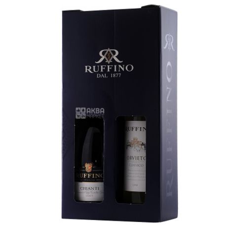 Ruffino Chianti - Orvieto, Красное и белое сухое вино, 1,5 л, подарочный набор