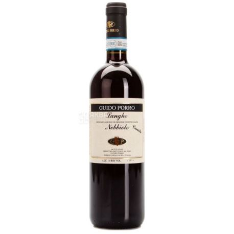 Guido Porro Langhe Nebbiolo 2016, Вино червоне сухе, 0,75 л
