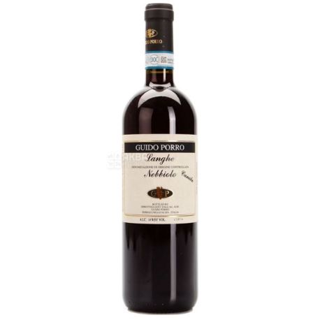 Guido Porro Langhe Nebbiolo 2016, Вино красное сухое, 0,75 л